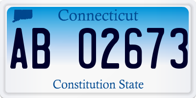 CT license plate AB02673