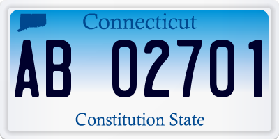 CT license plate AB02701