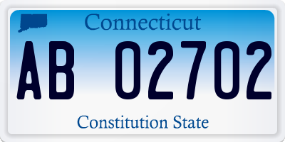 CT license plate AB02702