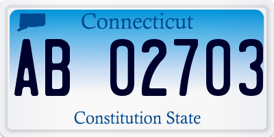 CT license plate AB02703