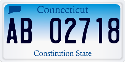 CT license plate AB02718