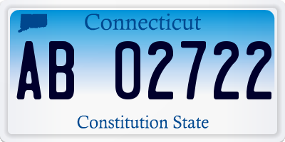 CT license plate AB02722