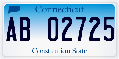CT license plate AB02725