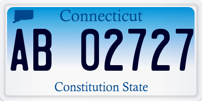 CT license plate AB02727