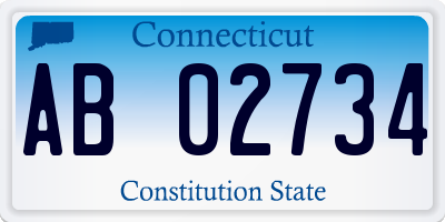 CT license plate AB02734