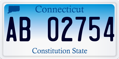 CT license plate AB02754