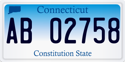 CT license plate AB02758