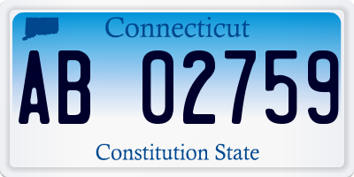 CT license plate AB02759