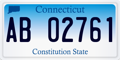 CT license plate AB02761