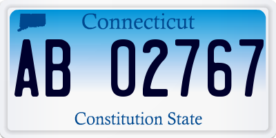 CT license plate AB02767