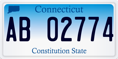 CT license plate AB02774