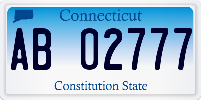 CT license plate AB02777