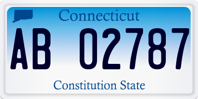 CT license plate AB02787