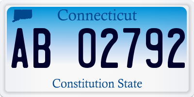 CT license plate AB02792