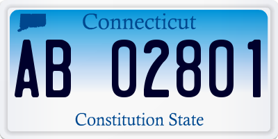 CT license plate AB02801