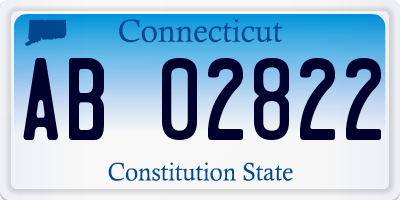 CT license plate AB02822