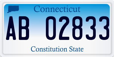 CT license plate AB02833