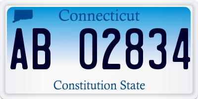 CT license plate AB02834