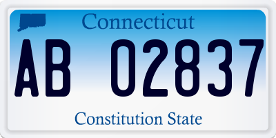 CT license plate AB02837