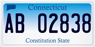 CT license plate AB02838