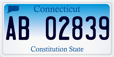 CT license plate AB02839