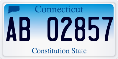 CT license plate AB02857