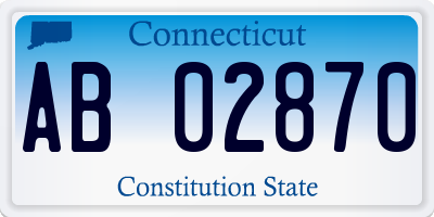 CT license plate AB02870