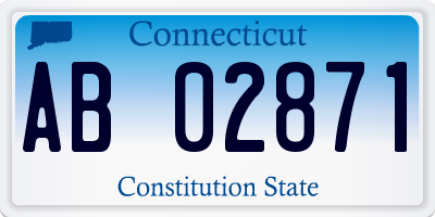 CT license plate AB02871