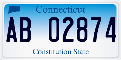 CT license plate AB02874