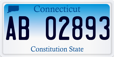 CT license plate AB02893