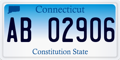 CT license plate AB02906