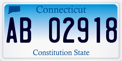 CT license plate AB02918