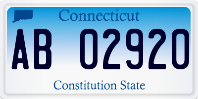 CT license plate AB02920