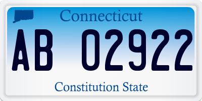 CT license plate AB02922