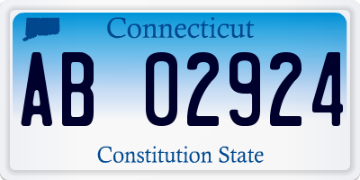 CT license plate AB02924