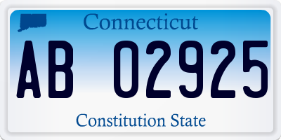 CT license plate AB02925