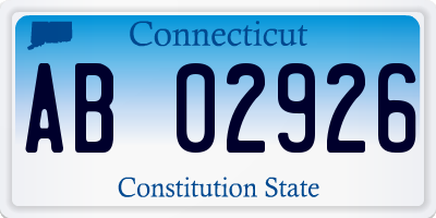 CT license plate AB02926