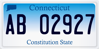 CT license plate AB02927