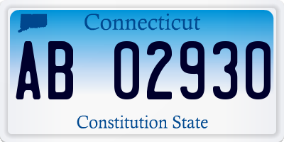 CT license plate AB02930