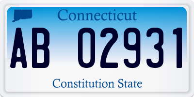 CT license plate AB02931