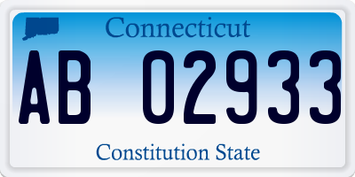 CT license plate AB02933