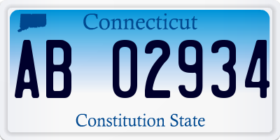 CT license plate AB02934