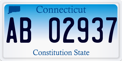 CT license plate AB02937