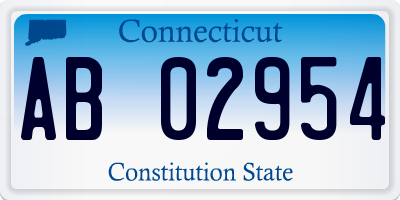 CT license plate AB02954