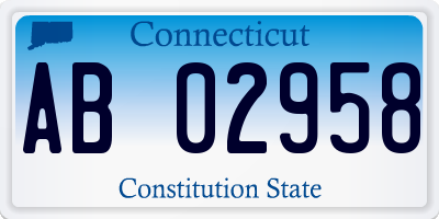 CT license plate AB02958