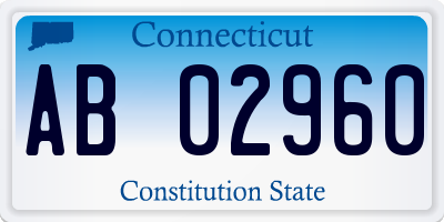 CT license plate AB02960