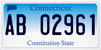 CT license plate AB02961