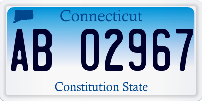 CT license plate AB02967