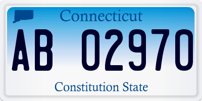 CT license plate AB02970