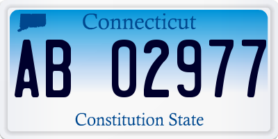 CT license plate AB02977